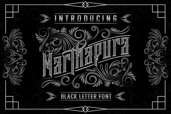 Marthapura Typeface: A Bold Blackletter for Digital Branding